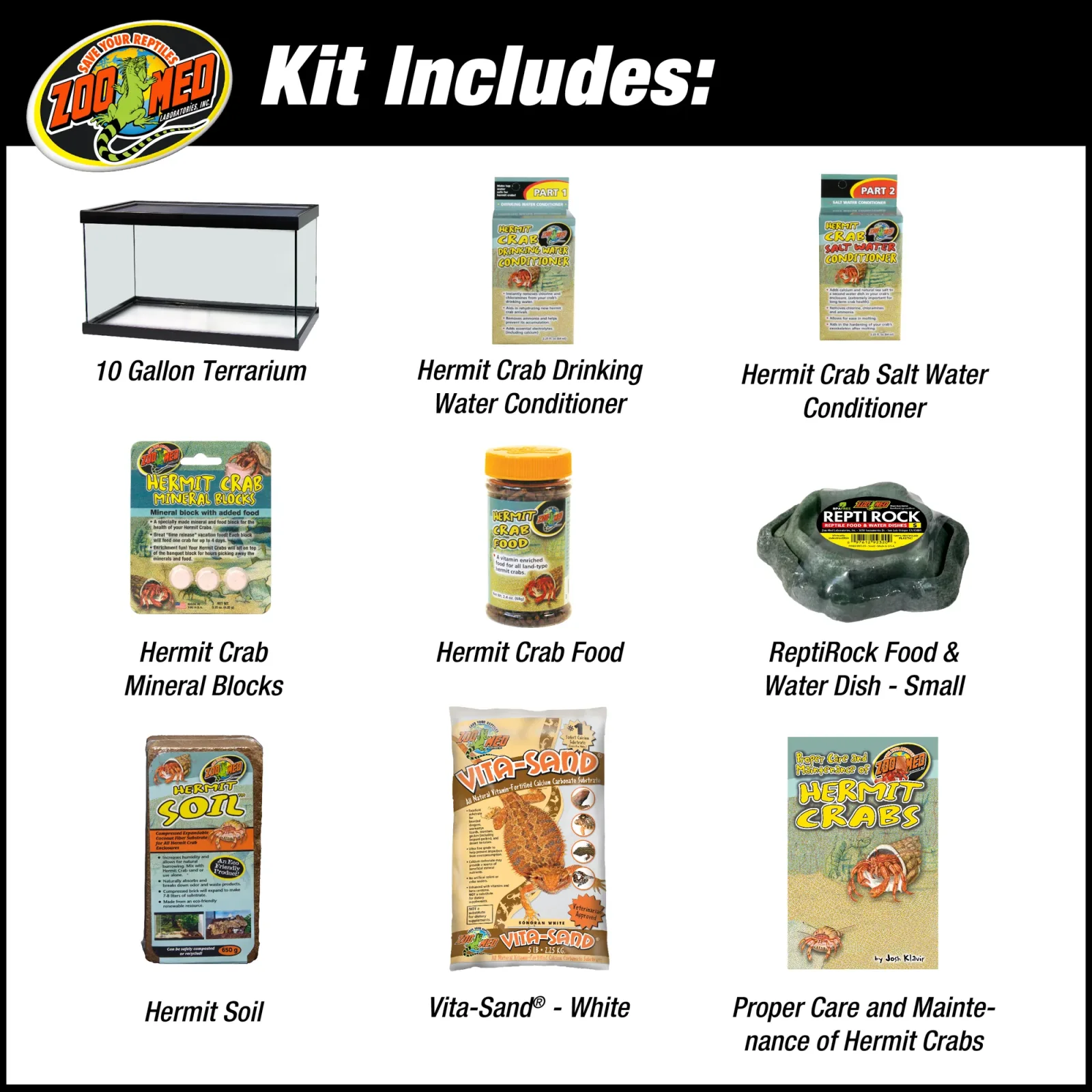 Zoo Med ReptiHabitat Terrarium Kit - Hermit Crab 10 Gallons - Image 2