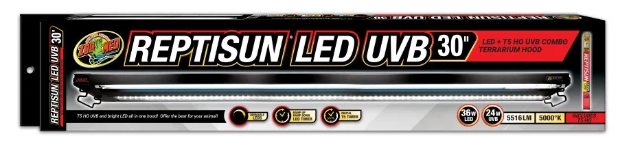 Zoo Med Reptisun LED UVB Combo Terrarium Hood 30 in