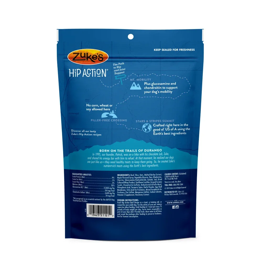 Zukes Hip Action Beef Dog Treats with Glucosamine and Chondroitin - Image 2