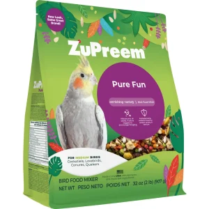 Zupreem Pure Fun Medium Bird Food 2lb- Love Birds, Quakers, Small Conures, Cockatiels