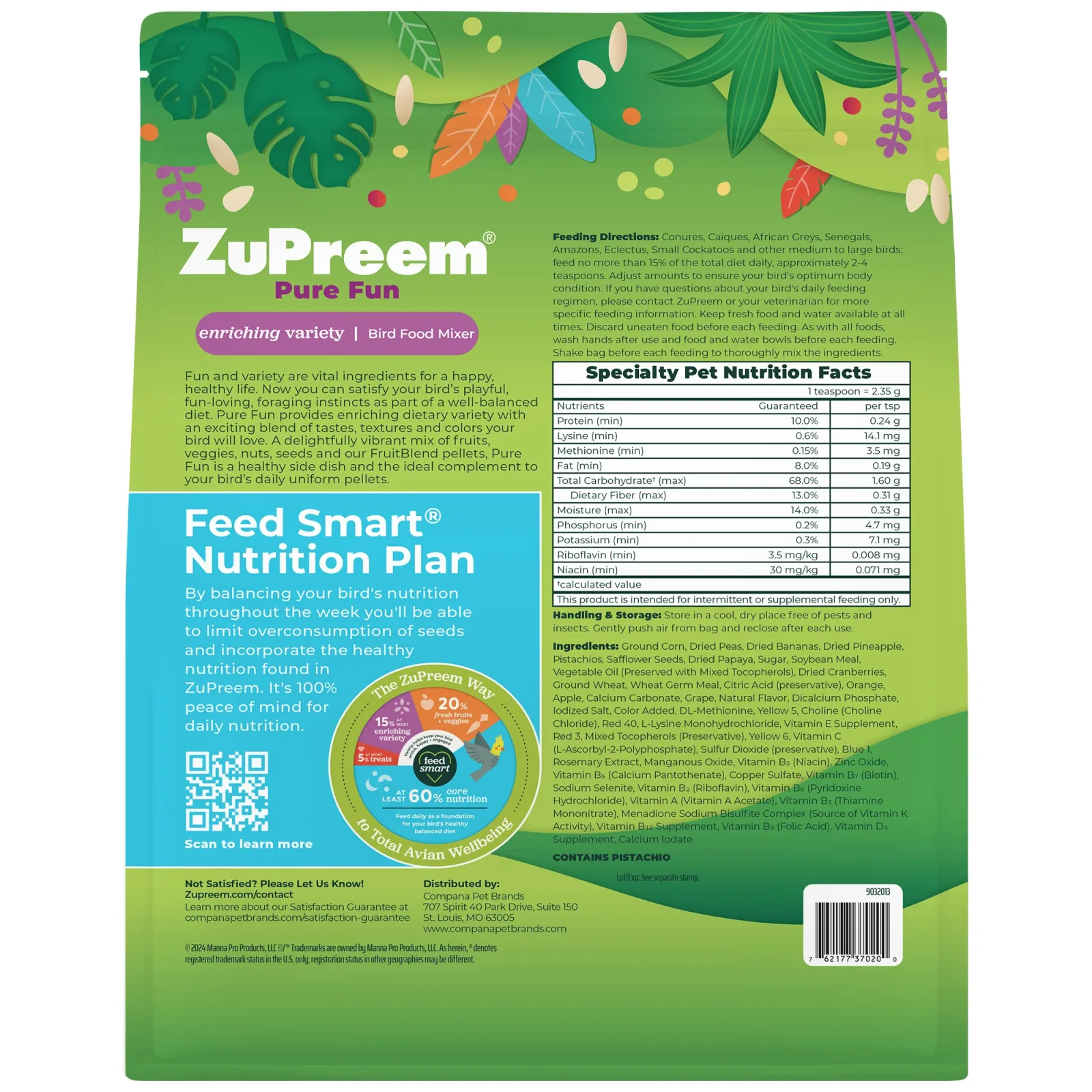 Zupreem Pure Fun - Parrots & Conures - 2 lb - Image 2