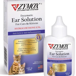 Zymox Enzymatic Ear Solution 0.5% Hydrocortisone for Cats & Kittens 1.25 oz